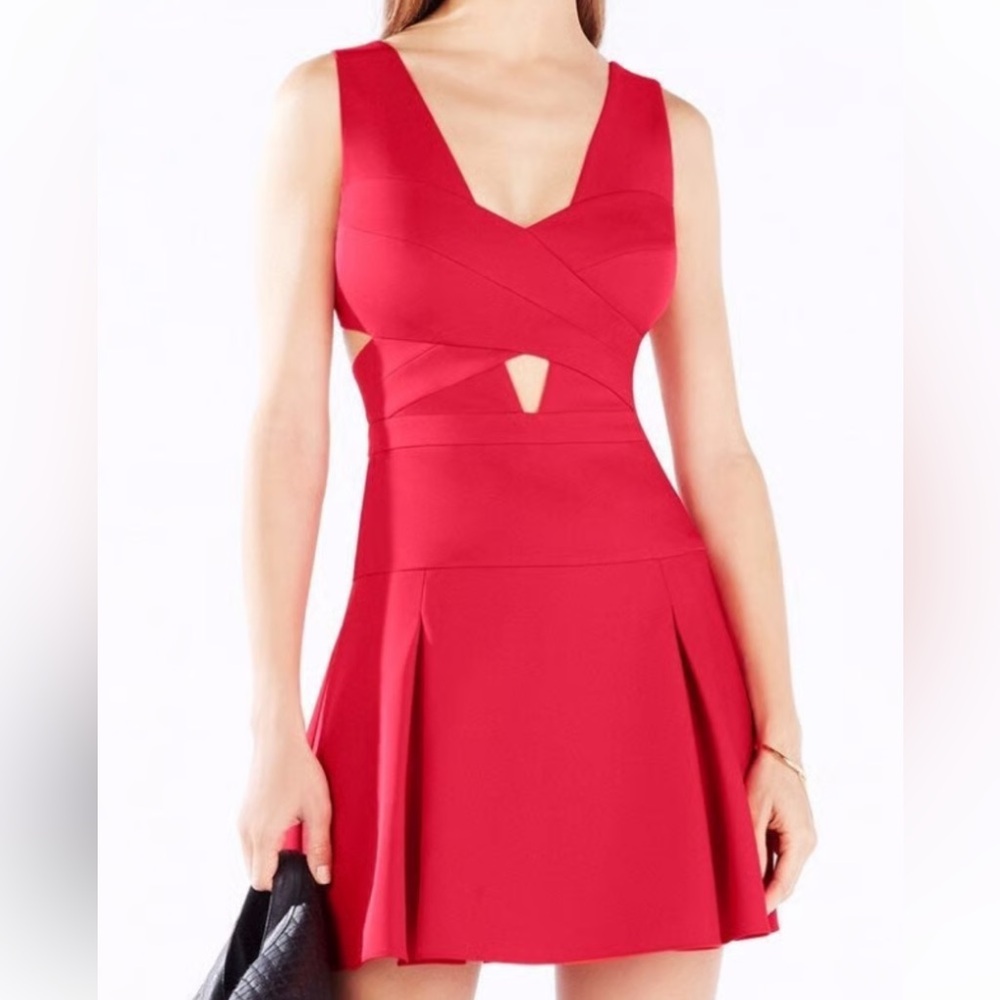 BCBGMaxAzria Red Cutout Mini Dress